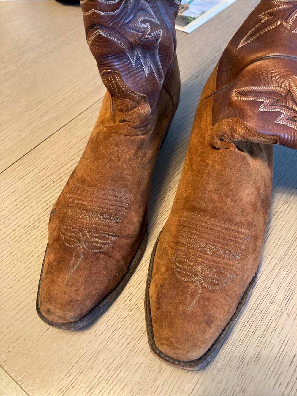 Luchesse Suede and Leather boots caramel color 12d